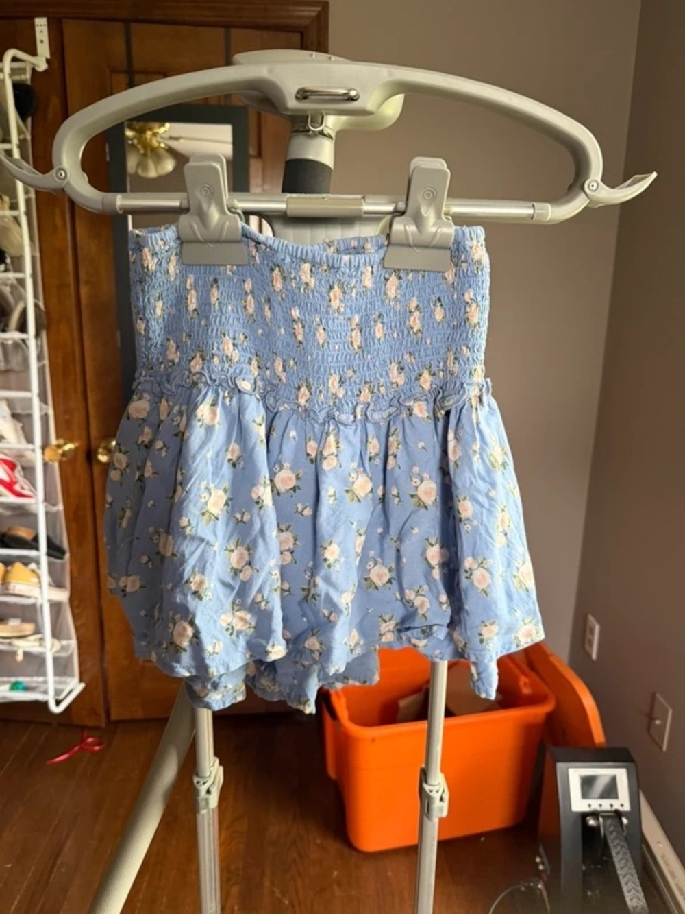 Light Blue Floral Smocked Tube Top